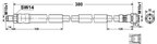 ATE 331269 Brake Hydraulic Hose - Front - view 3