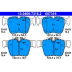 ATE 607316 Disc Brake Pad Set - Rear - view 1