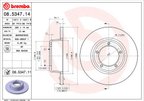 Brembo 08.5347.11 Disc Brake Rotor - Front - view 3