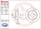 Brembo 08.5443.61 Disc Brake Rotor - Rear - view 3
