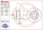 Brembo 08.5743.11 Disc Brake Rotor - Rear - view 3