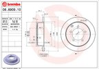 Brembo 08.8909.10 Disc Brake Rotor - Rear - view 4
