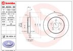 Brembo 08.A534.31 Disc Brake Rotor - Rear - view 4