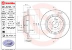 Brembo 08.A734.11 Disc Brake Rotor - Rear - view 4