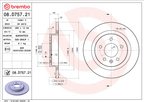 Brembo 08.D757.21 Disc Brake Rotor - Rear - view 6