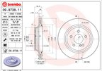 Brembo 09.9738.11 Disc Brake Rotor - Rear - view 2