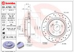 Brembo 09.A760.1X Disc Brake Rotor - Rear - view 2