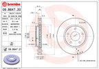 Brembo 09.B647.21 Disc Brake Rotor - Front - view 2
