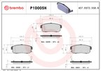 Brembo P10005N Disc Brake Pad Set - Rear - view 1