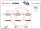 Brembo P59095N Disc Brake Pad Set - Rear - view 4