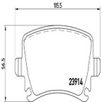 Brembo P85073 Disc Brake Pad Set - Rear - view 3