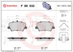 Brembo P86032 Disc Brake Pad Set - Rear - view 1