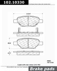 Centric 102.10330 Disc Brake Pad Set - Rear - view 1