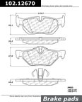 Centric 102.12670 Disc Brake Pad Set - Rear - view 1