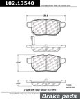 Centric 102.13540 Disc Brake Pad Set - Rear - view 1