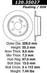 Centric 120.35027 Disc Brake Rotor - Rear - view 7