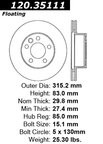Centric 120.35111 Disc Brake Rotor - Front - view 7