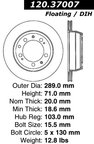 Centric 120.37007 Disc Brake Rotor - Rear - view 4
