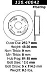 Centric 120.40042 Disc Brake Rotor - Rear - view 7
