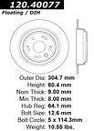 Centric 120.40077 Disc Brake Rotor - Rear - view 7