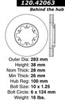 Centric 120.42063 Disc Brake Rotor - Front - view 7