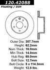 Centric 120.42088 Disc Brake Rotor - Rear - view 7