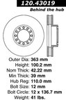 Centric 120.43019 Disc Brake Rotor - Front - view 7