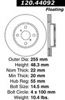 Centric 120.44092 Disc Brake Rotor - Front - view 7