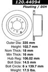 Centric 120.44094 Disc Brake Rotor - Rear - view 7