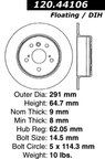 Centric 120.44106 Disc Brake Rotor - Rear - view 7