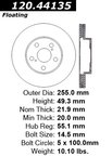 Centric 120.44135 Disc Brake Rotor - Front - view 7