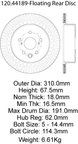 Centric 120.44189 Disc Brake Rotor - Rear - view 7