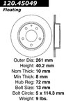 Centric 120.45049 Disc Brake Rotor - Rear - view 7