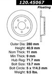 Centric 120.45067 Disc Brake Rotor - Rear - view 7