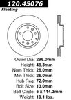 Centric 120.45076 Disc Brake Rotor - Front - view 7