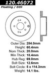 Centric 120.46072 Disc Brake Rotor - Rear - view 7