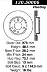 Centric 120.50006 Disc Brake Rotor - Front - view 5