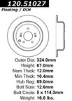 Centric 120.51027 Disc Brake Rotor - Rear - view 7