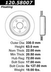 Centric 120.58007 Disc Brake Rotor - Rear - view 7