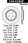 Centric 120.61045 Disc Brake Rotor - Front Right - view 7
