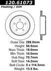 Centric 120.61073 Disc Brake Rotor - Rear - view 7
