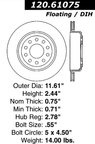 Centric 120.61075 Disc Brake Rotor - Rear - view 7