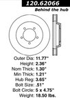 Centric 120.62066 Disc Brake Rotor - Front - view 7