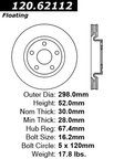 Centric 120.62112 Disc Brake Rotor - Front - view 7