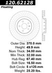 Centric 120.62128 Disc Brake Rotor - Front - view 7