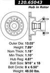 Centric 120.65043 Disc Brake Rotor and Hub Assembly - Front - view 5