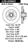 Centric 120.65063 Disc Brake Rotor - Front - view 7