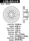 Centric 120.65116 Disc Brake Rotor - Front - view 7