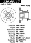 Centric 120.65117 Disc Brake Rotor - Front - view 7