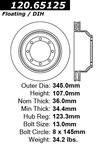 Centric 120.65125 Disc Brake Rotor - Rear - view 7
